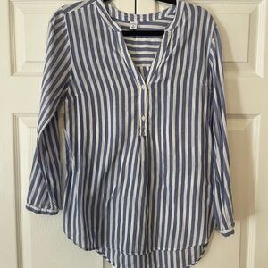 Old Navy Blue and White Striped Blouse